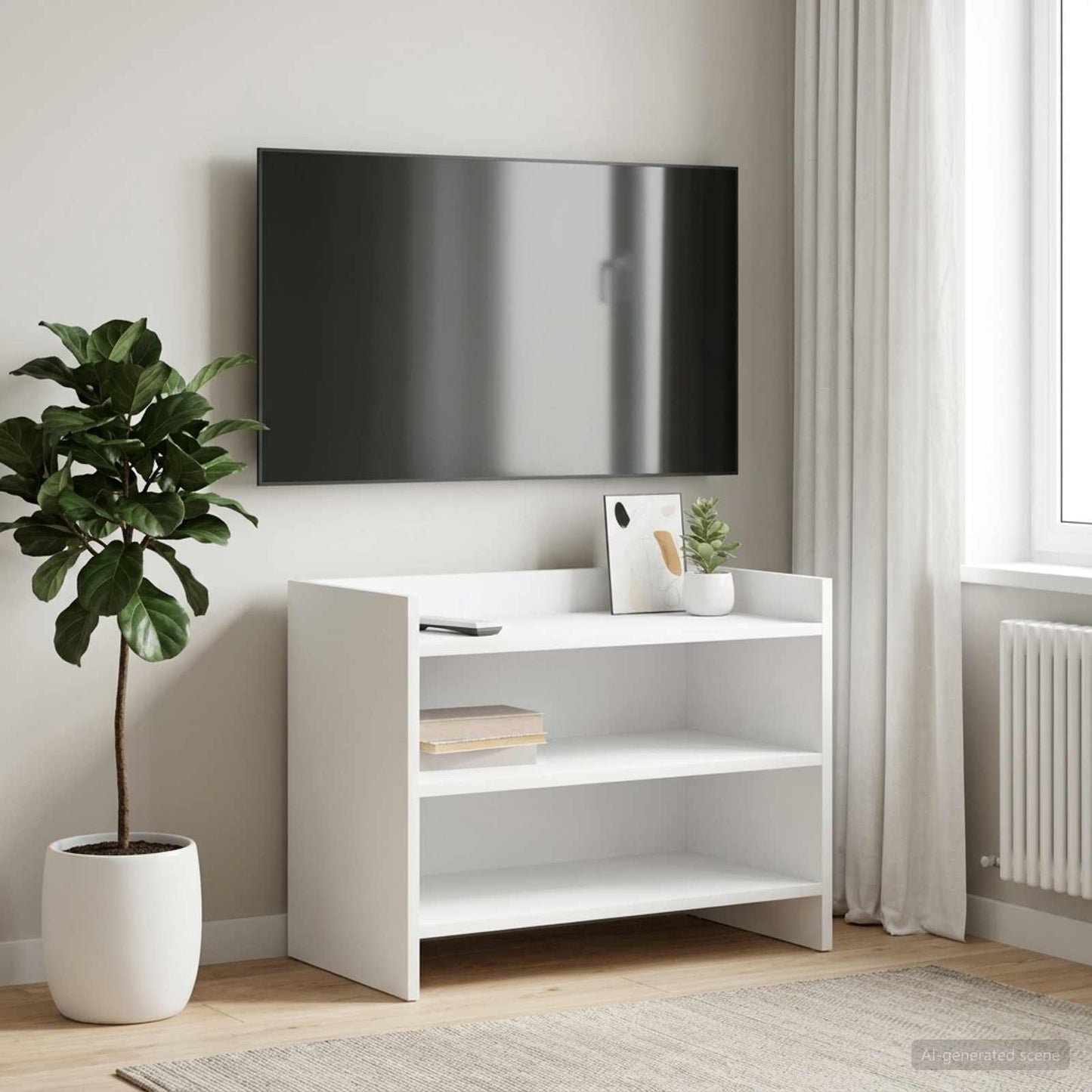 vidaXL TV Cabinet 60 x 33 x 47 cm White Engineered Wood