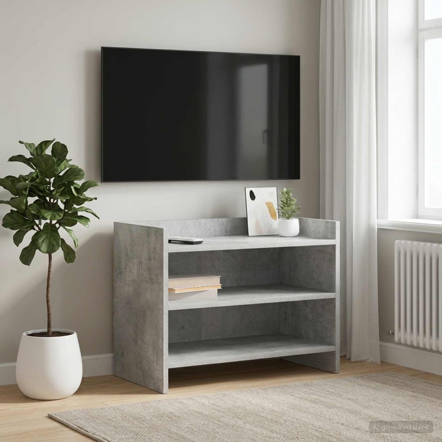 vidaXL TV Cabinet 60 x 33 x 47 cm Concrete Grey Engineered Wood