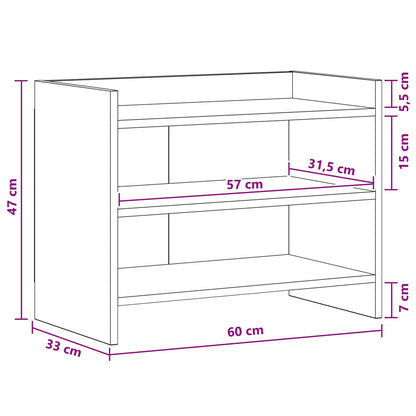 vidaXL TV Cabinet 60 x 33 x 47 cm Smoked Oak Engineered Wood