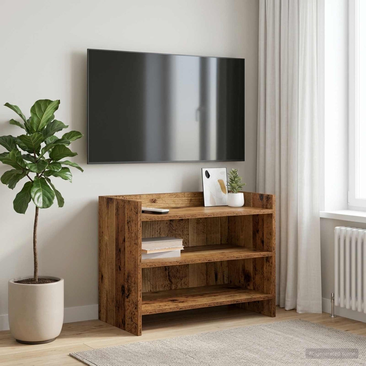 vidaXL TV Cabinet 60 x 33 x 47 cm Old Wood Engineered Wood