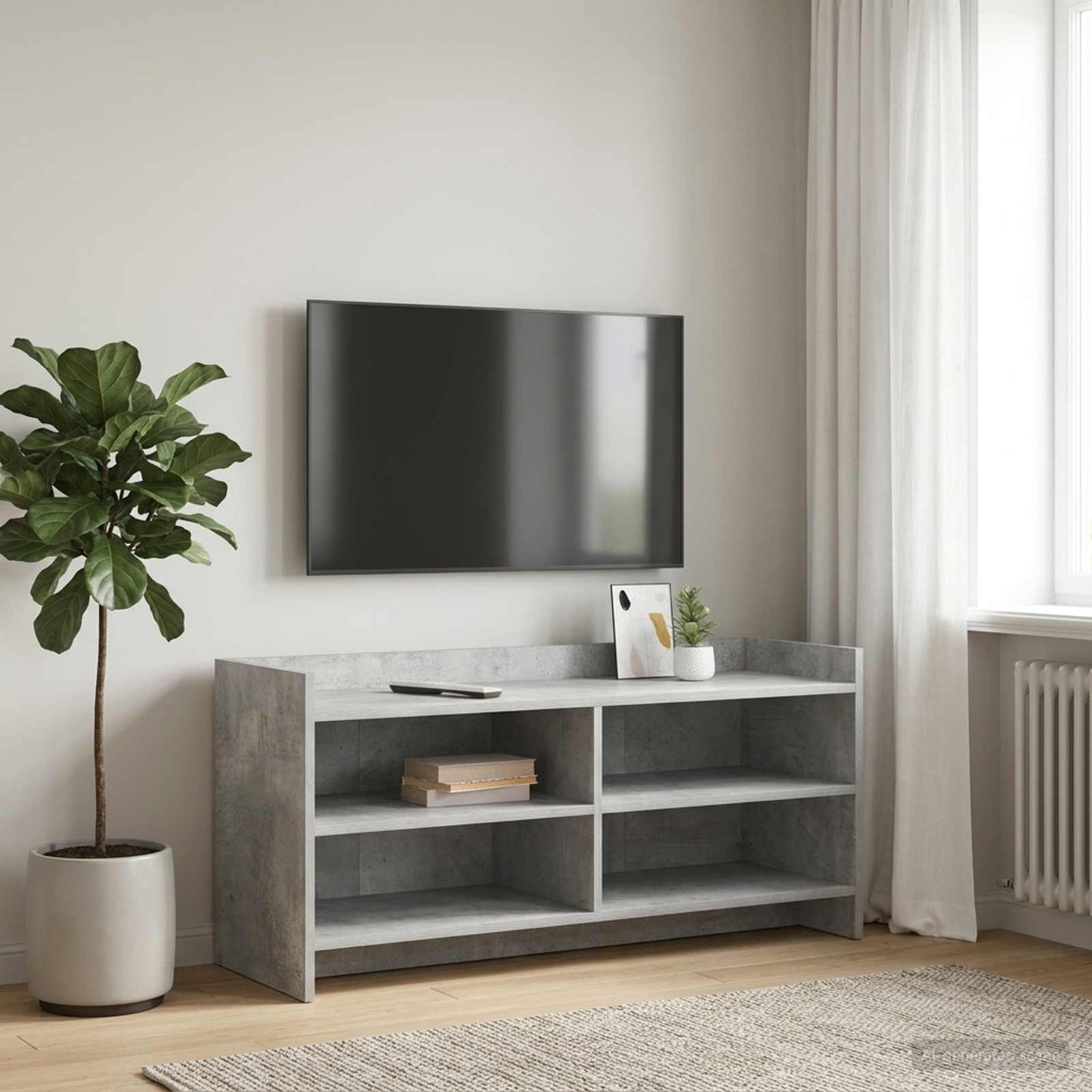 vidaXL TV Cabinet 100 x 33 x 47 cm Concrete Grey Engineered Wood
