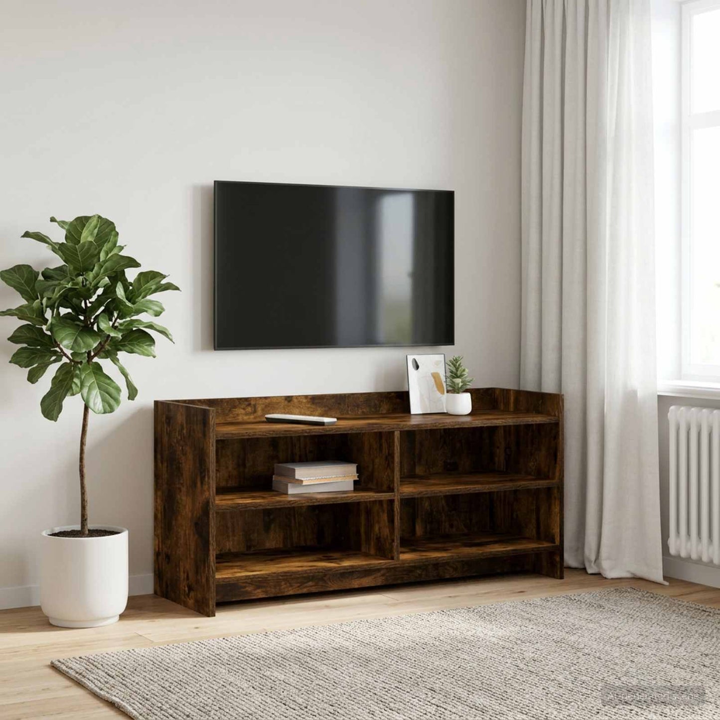 vidaXL TV Cabinet 100 x 33 x 47 cm Smoked Oak Engineered Wood