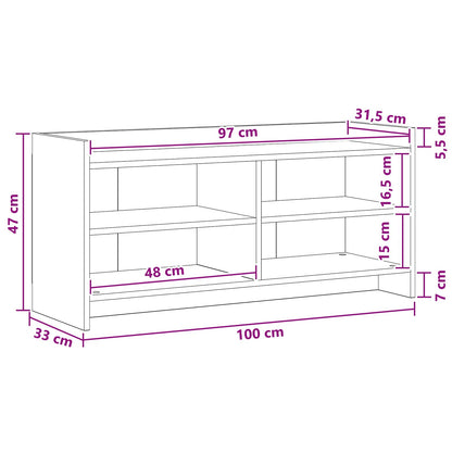 vidaXL TV Cabinet 100 x 33 x 47 cm Smoked Oak Engineered Wood