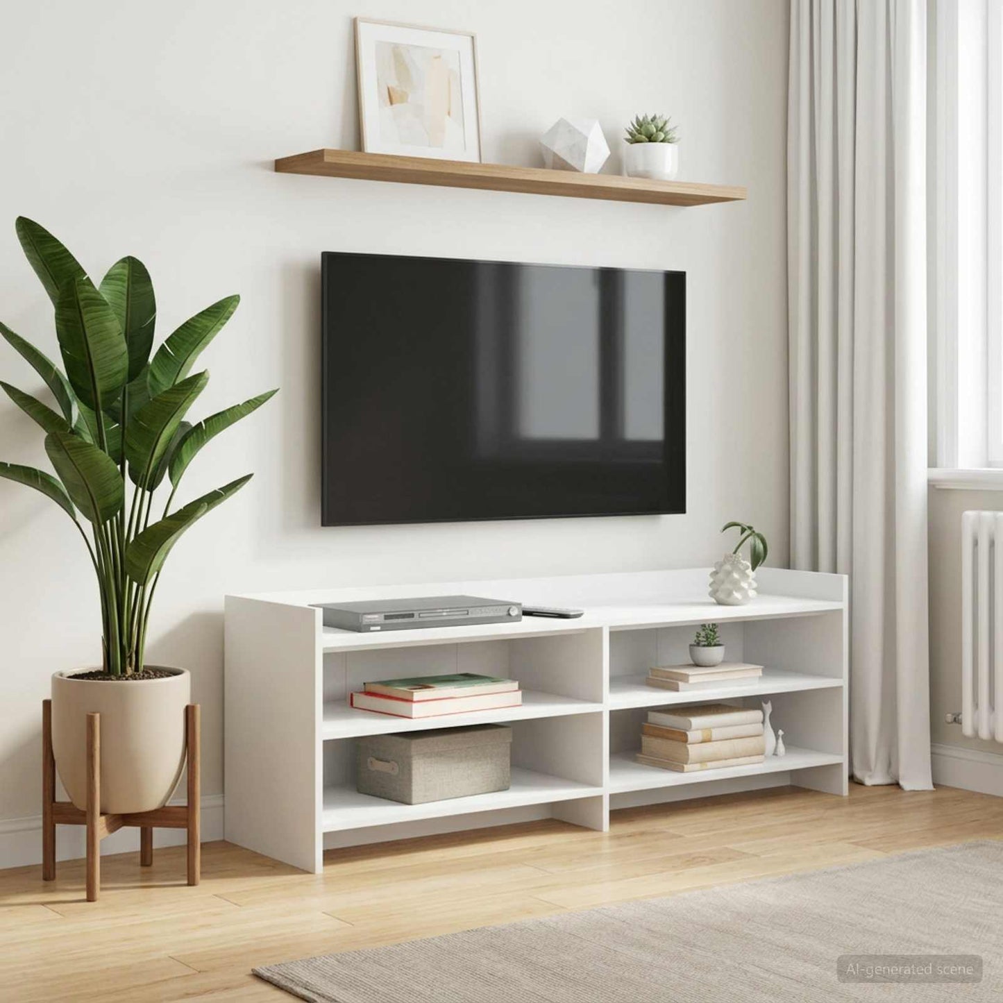 vidaXL TV Cabinet 135 x 33 x 47 cm White Engineered Wood