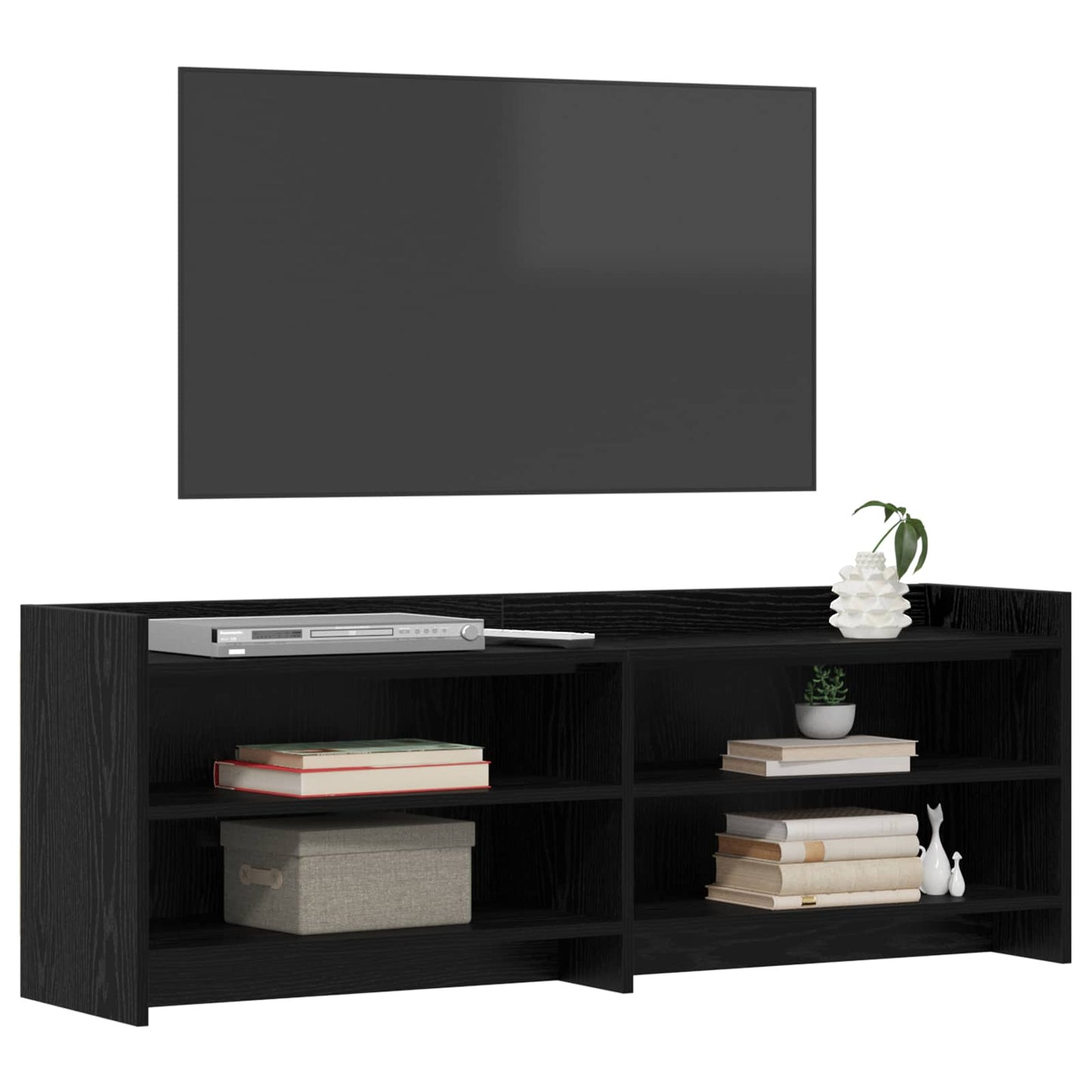 vidaXL TV Cabinet 135 x 33 x 47 cm Black Oak Engineered Wood