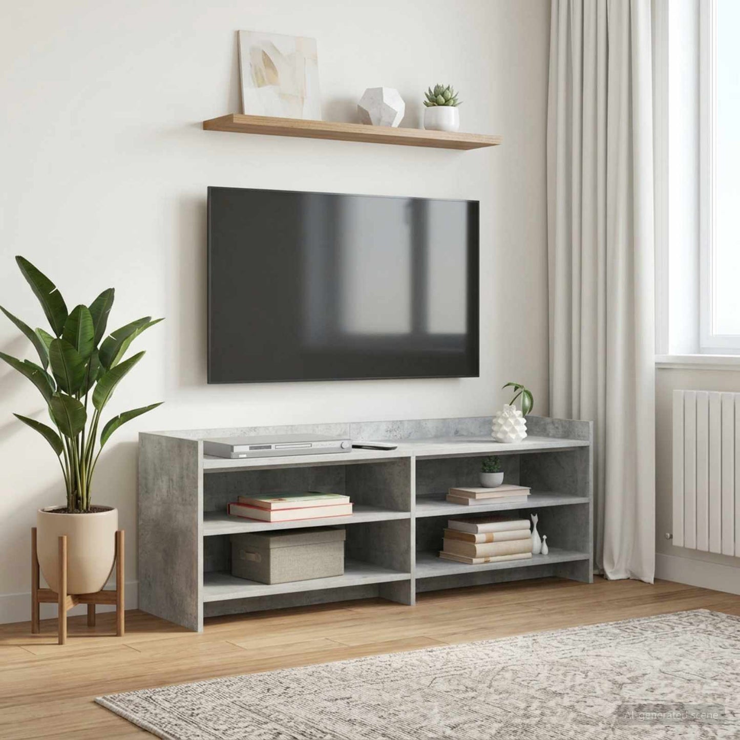vidaXL TV Cabinet 135 x 33 x 47 cm Concrete Grey Engineered Wood