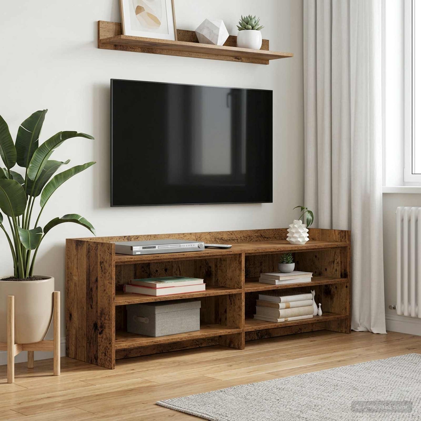 vidaXL TV Cabinet 135 x 33 x 47 cm Old Wood Engineered Wood