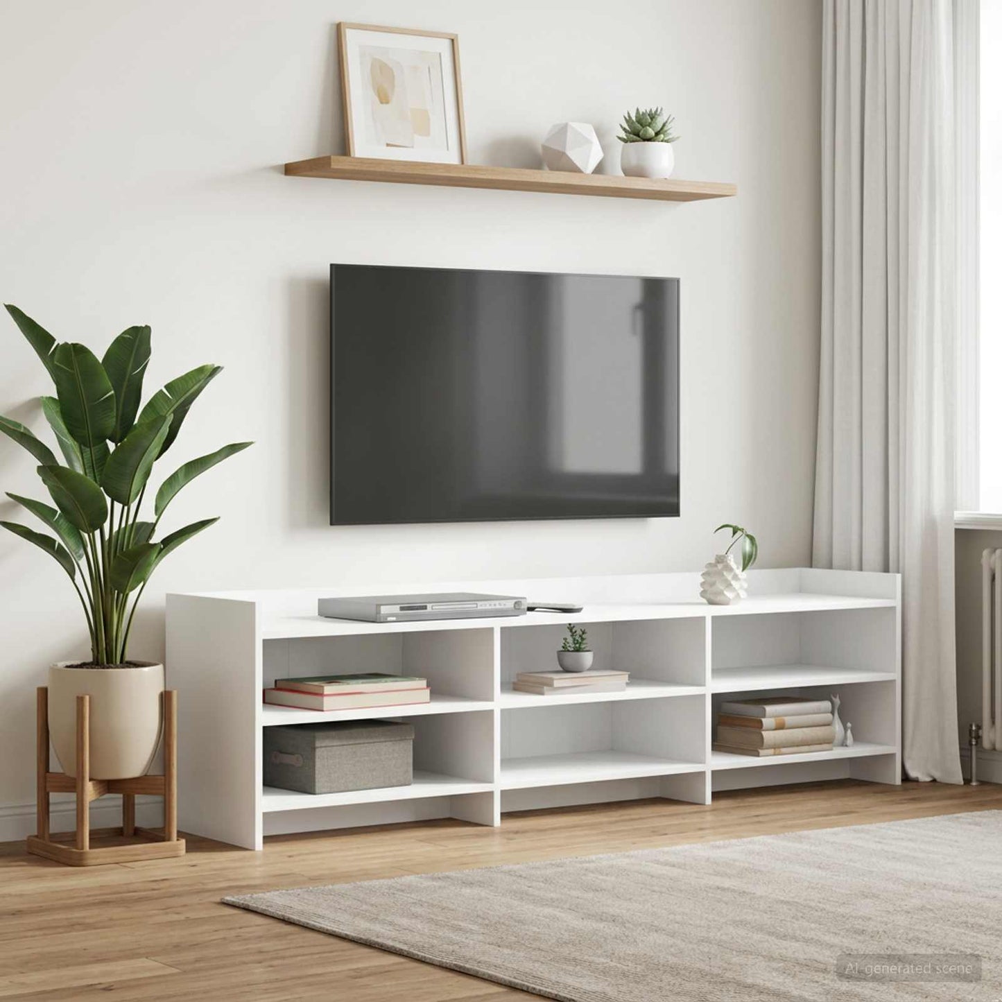vidaXL TV Cabinet 168 x 33 x 47 cm White Engineered Wood