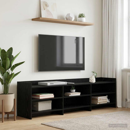 vidaXL TV Cabinet 168 x 33 x 47 cm Black Oak Engineered Wood