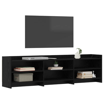 vidaXL TV Cabinet 168 x 33 x 47 cm Black Oak Engineered Wood