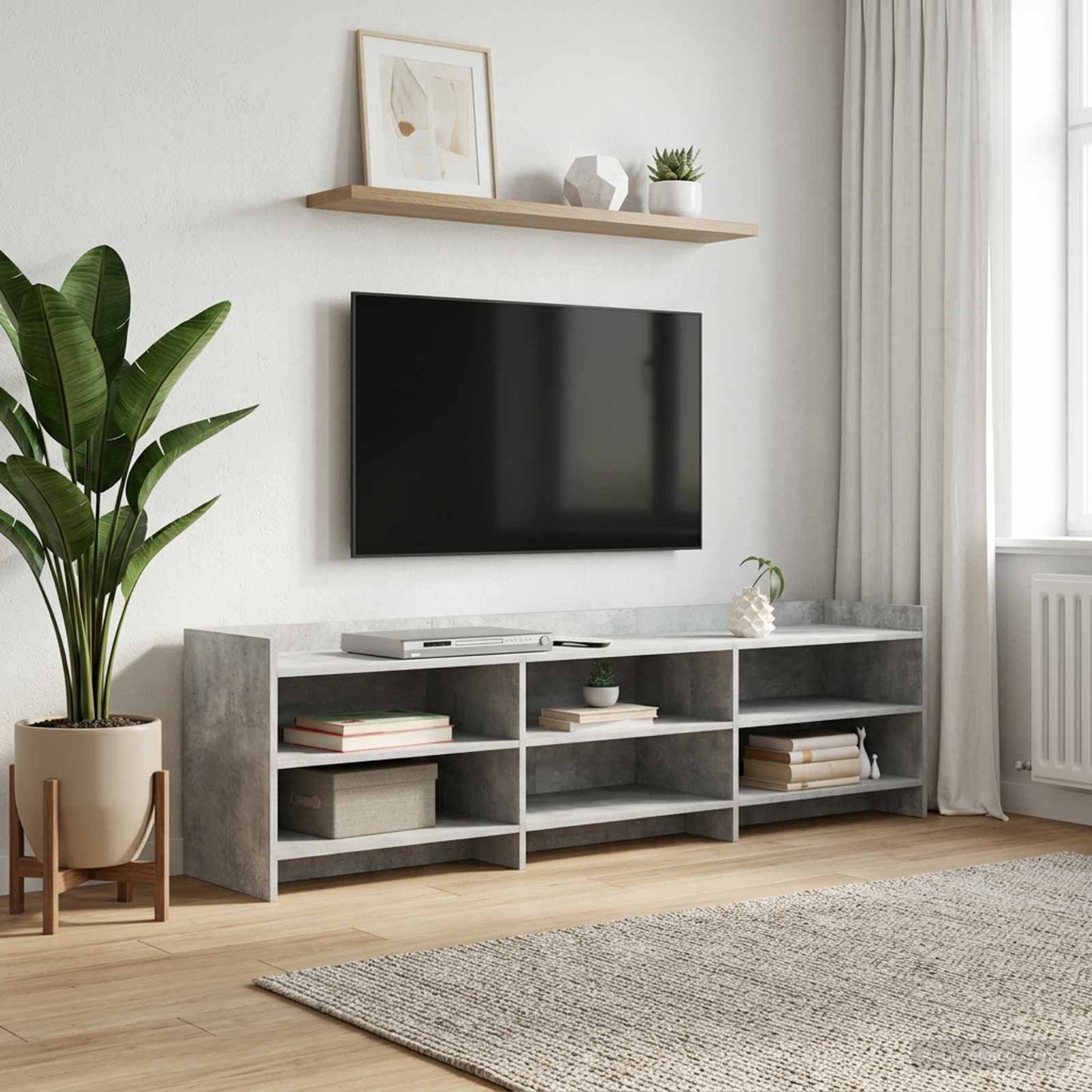 vidaXL TV Cabinet 168 x 33 x 47 cm Concrete Grey Engineered Wood
