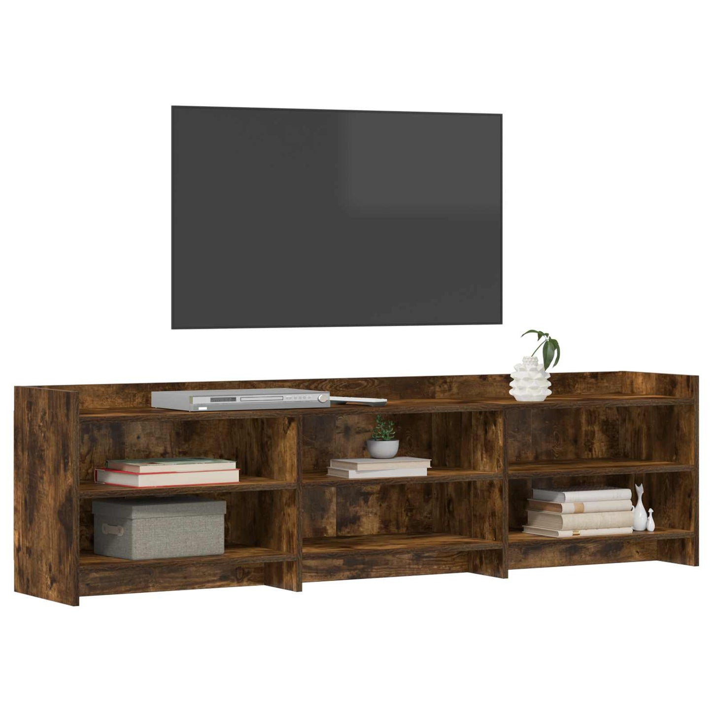 vidaXL TV Cabinet 168 x 33 x 47 cm Smoked Oak Engineered Wood