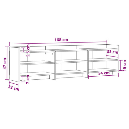 vidaXL TV Cabinet 168 x 33 x 47 cm Grey Sonoma Engineered Wood