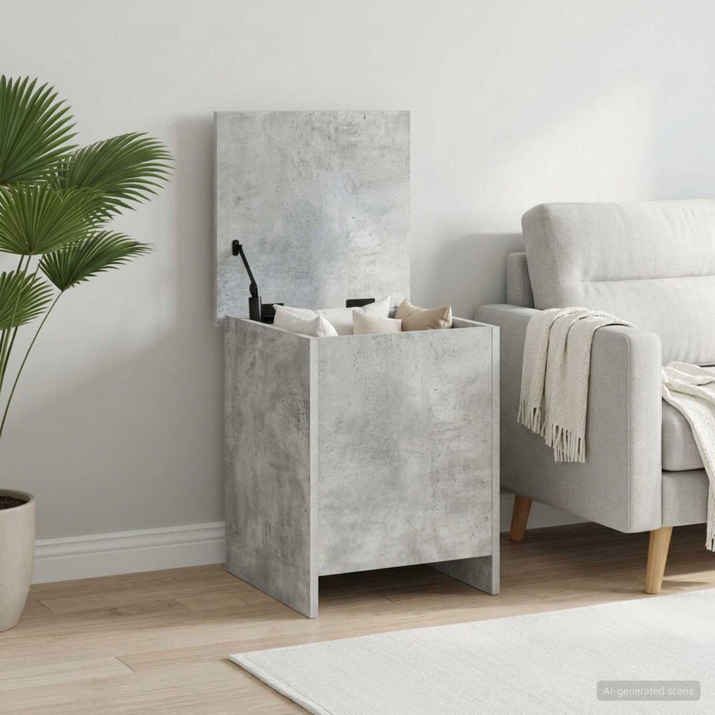 vidaXL Storage Chest Concrete Grey 40 x 40 x 50 cm Engineered Wood