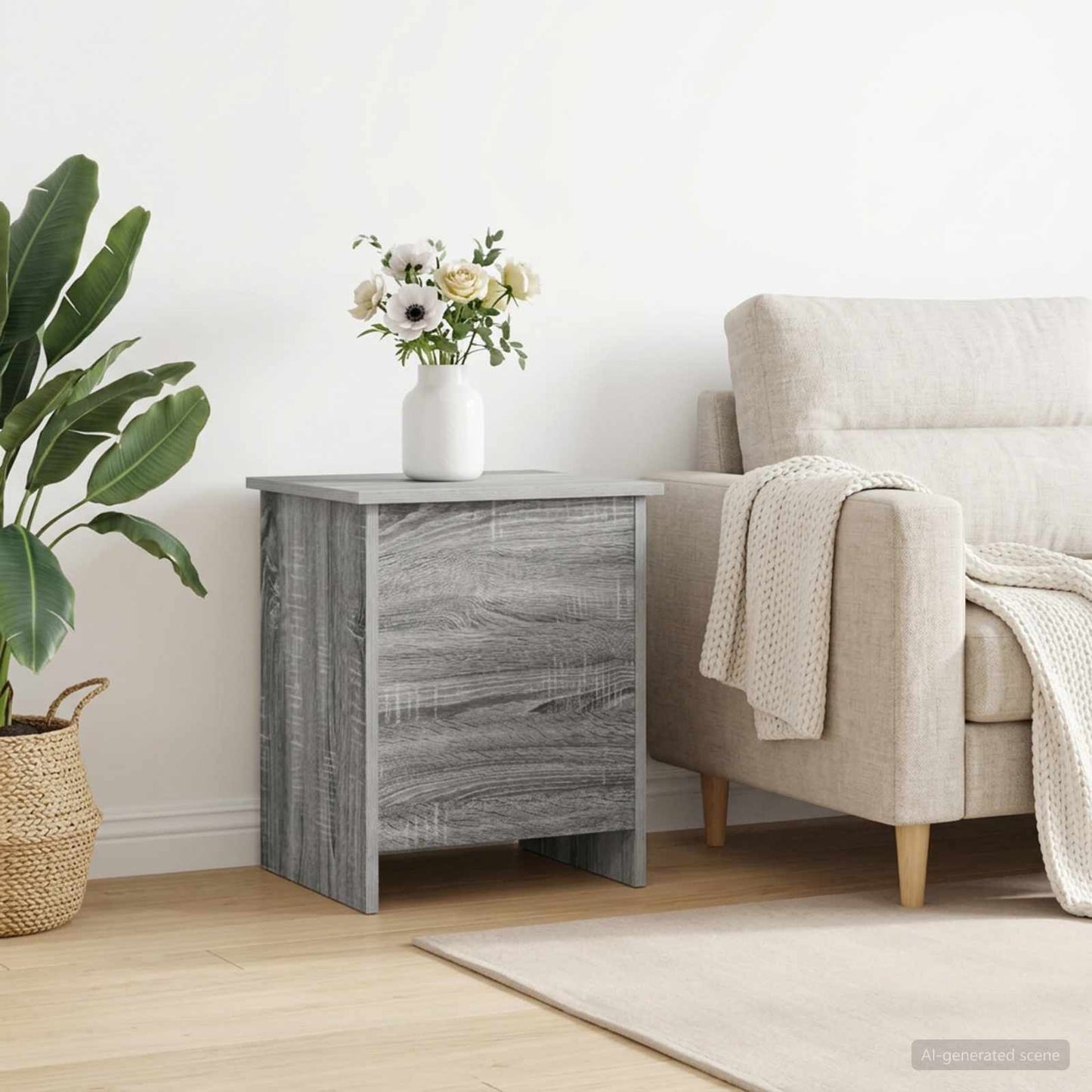 vidaXL Storage Chest Grey Sonoma 40 x 40 x 50 cm Engineered Wood