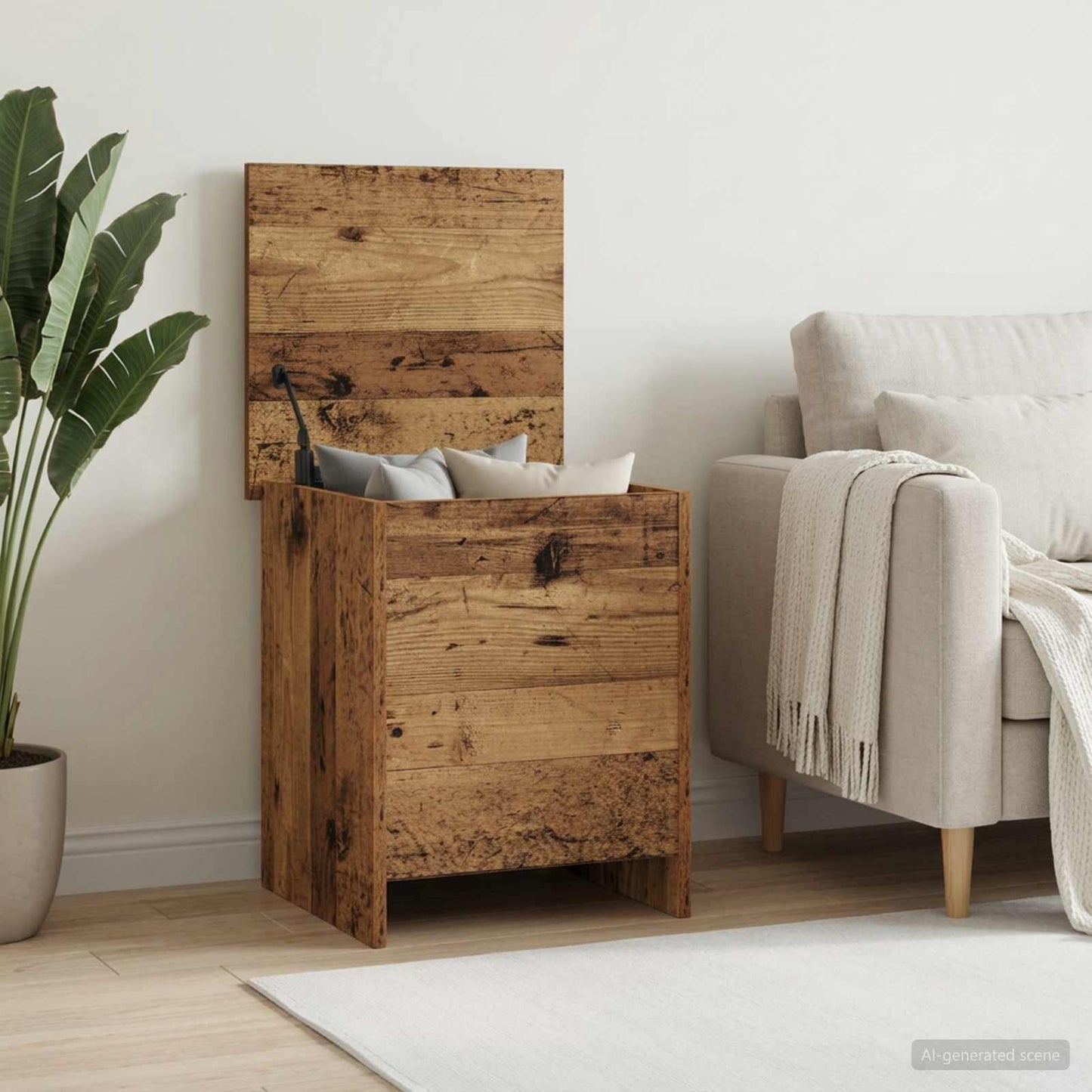 vidaXL Storage Chest Old Wood 40 x 40 x 50 cm Engineered Wood