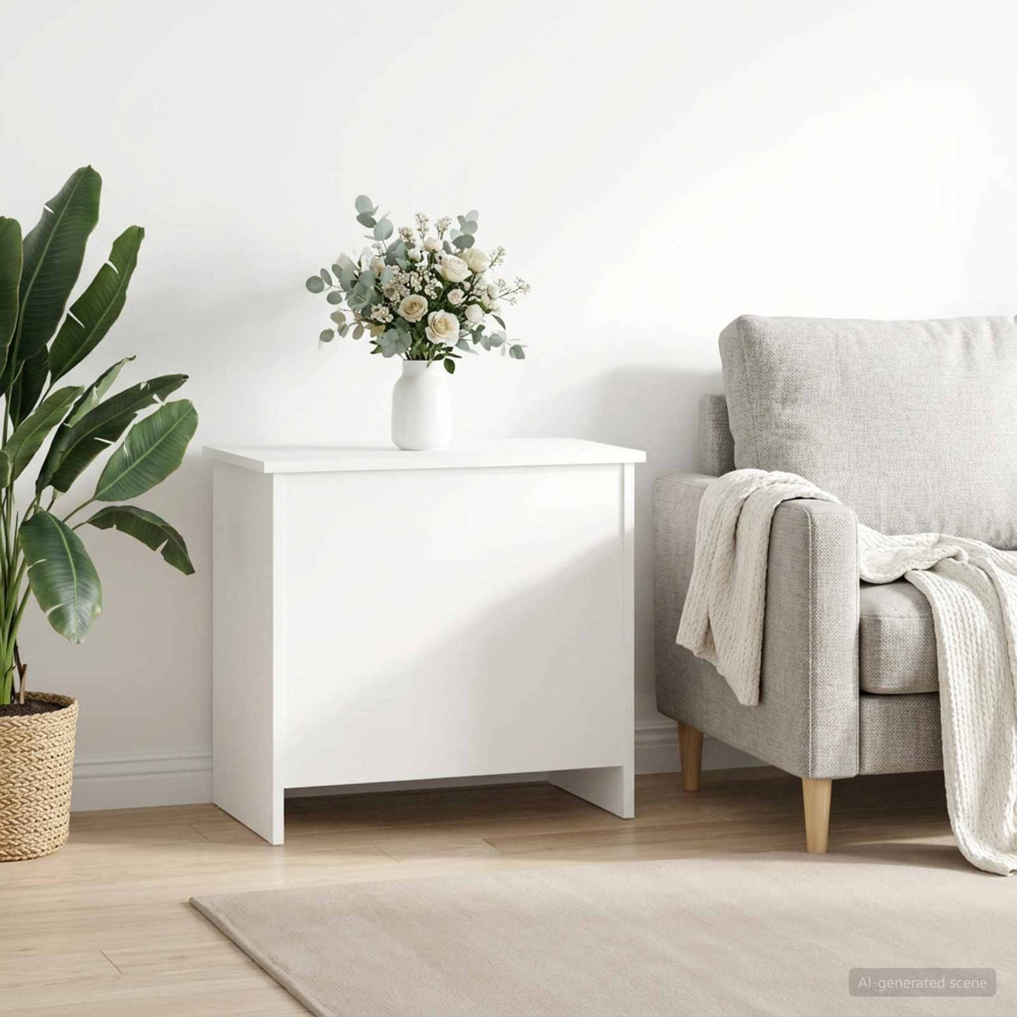 vidaXL Storage Chest White 60 x 40 x 50 cm Engineered Wood