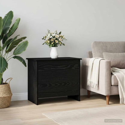 vidaXL Storage Chest Black Oak 60 x 40 x 50 cm Engineered Wood