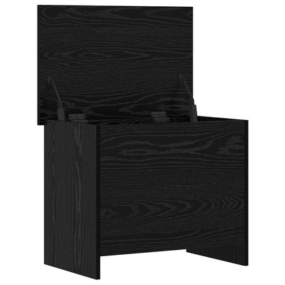 vidaXL Storage Chest Black Oak 60 x 40 x 50 cm Engineered Wood