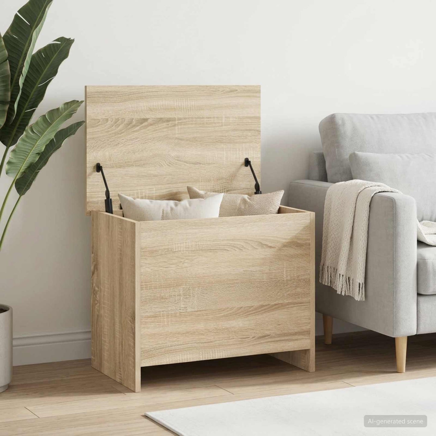 vidaXL Storage Chest Sonoma Oak 60 x 40 x 50 cm Engineered Wood