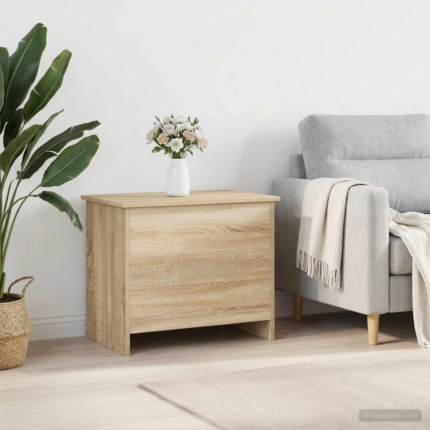 vidaXL Storage Chest Sonoma Oak 60 x 40 x 50 cm Engineered Wood