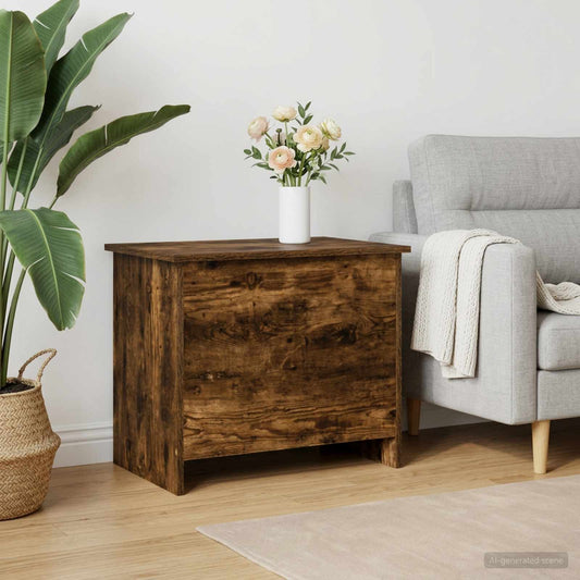 vidaXL Storage Chest Smoked Oak 60 x 40 x 50 cm Engineered Wood