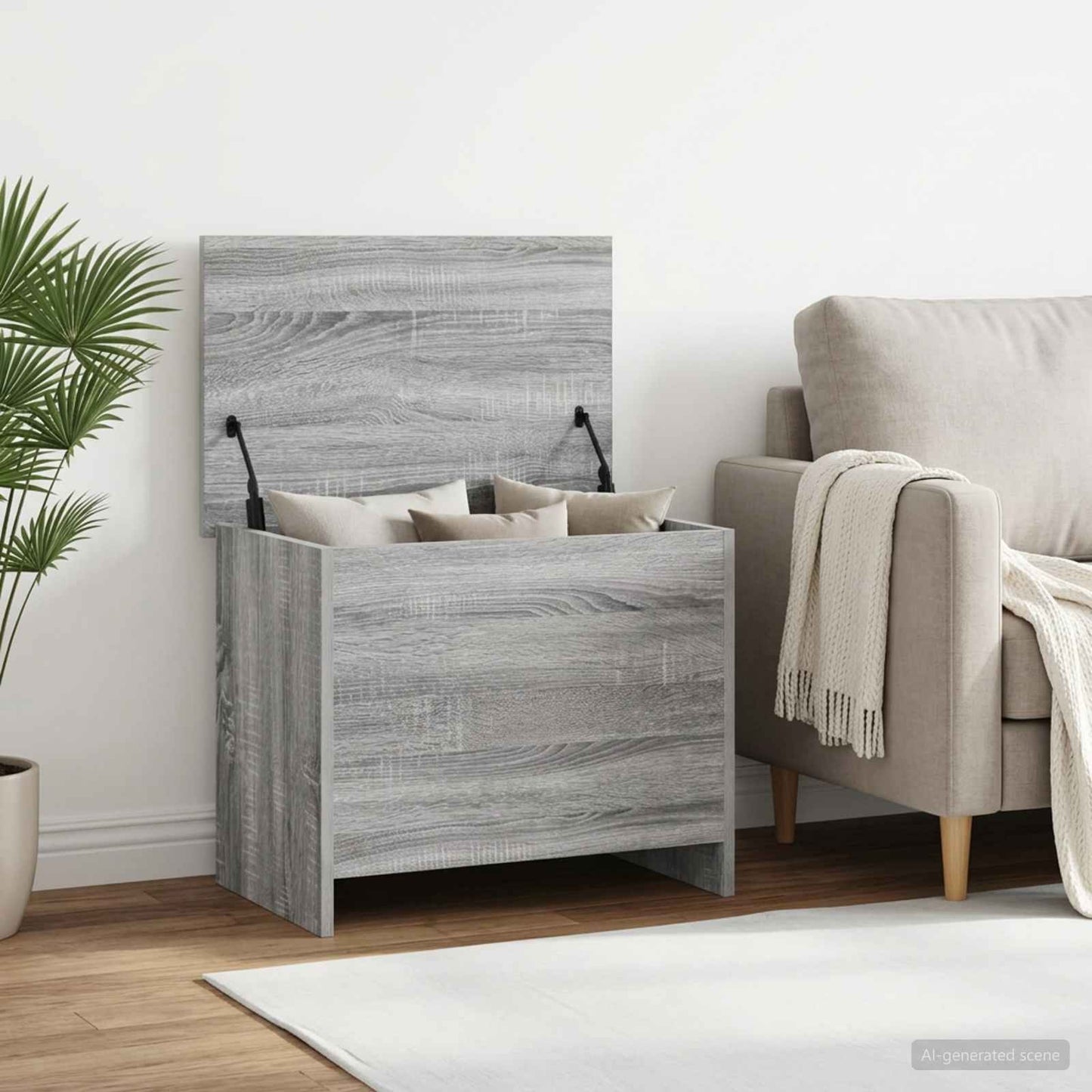 vidaXL Storage Chest Grey Sonoma 60 x 40 x 50 cm Engineered Wood