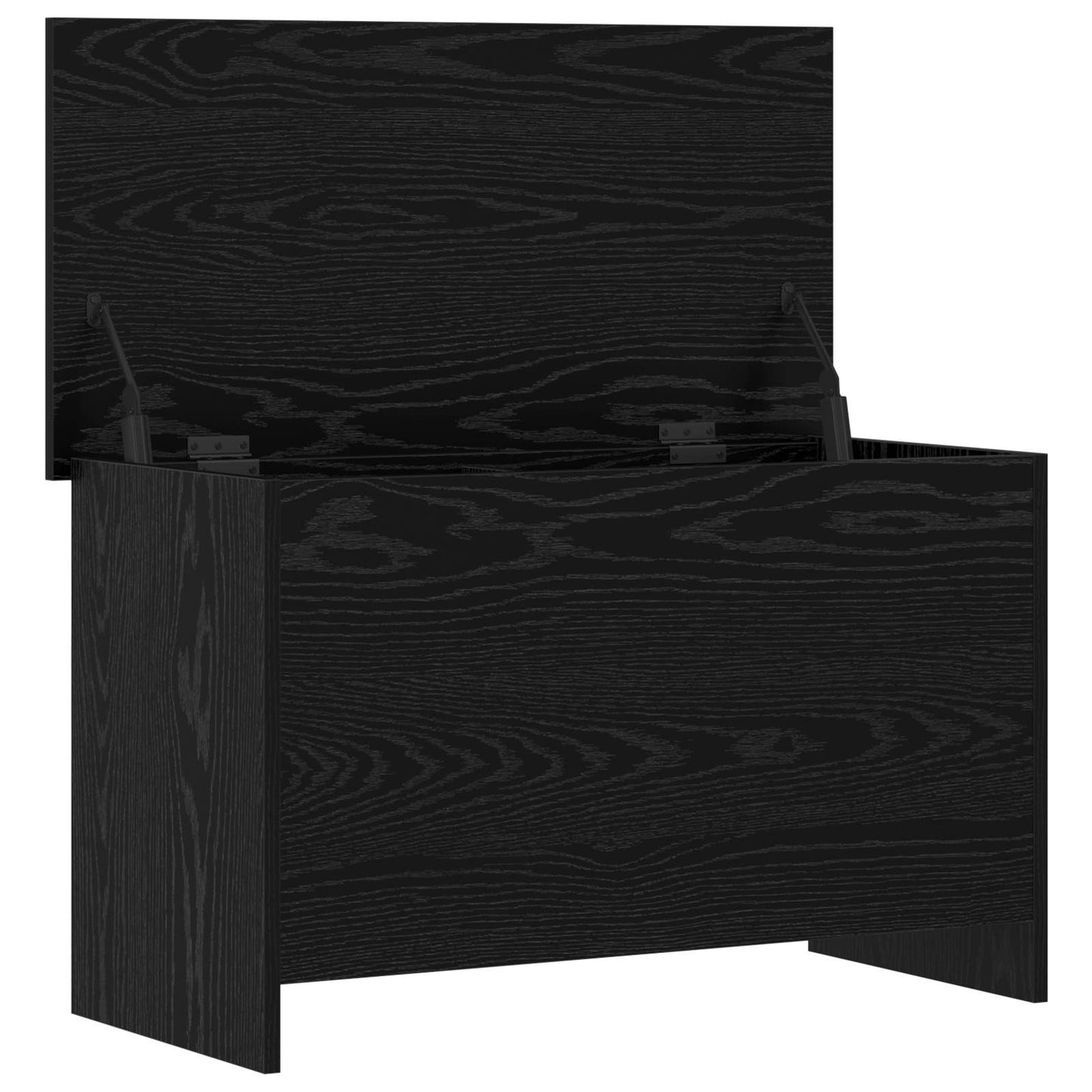 vidaXL Storage Chest Black Oak 80 x 40 x 50 cm Engineered Wood