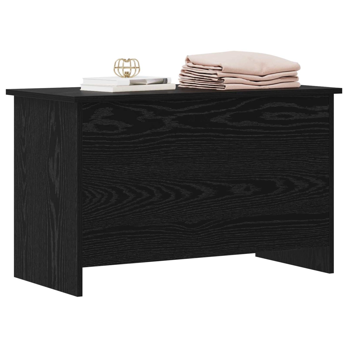 vidaXL Storage Chest Black Oak 80 x 40 x 50 cm Engineered Wood