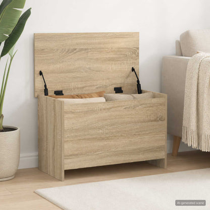 vidaXL Storage Chest Sonoma Oak 80 x 40 x 50 cm Engineered Wood