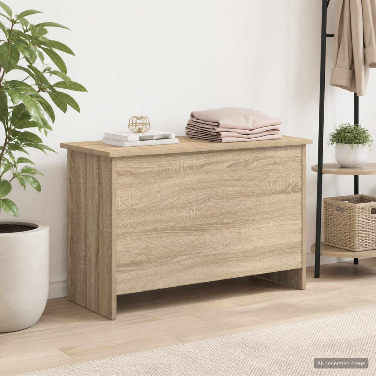 vidaXL Storage Chest Sonoma Oak 80 x 40 x 50 cm Engineered Wood
