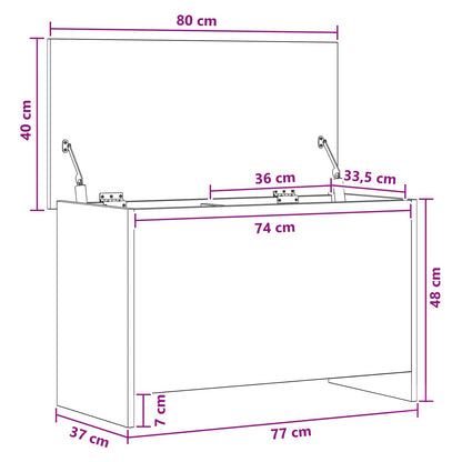 vidaXL Storage Chest Sonoma Oak 80 x 40 x 50 cm Engineered Wood