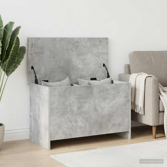 vidaXL Storage Chest Concrete Grey 80 x 40 x 50 cm Engineered Wood