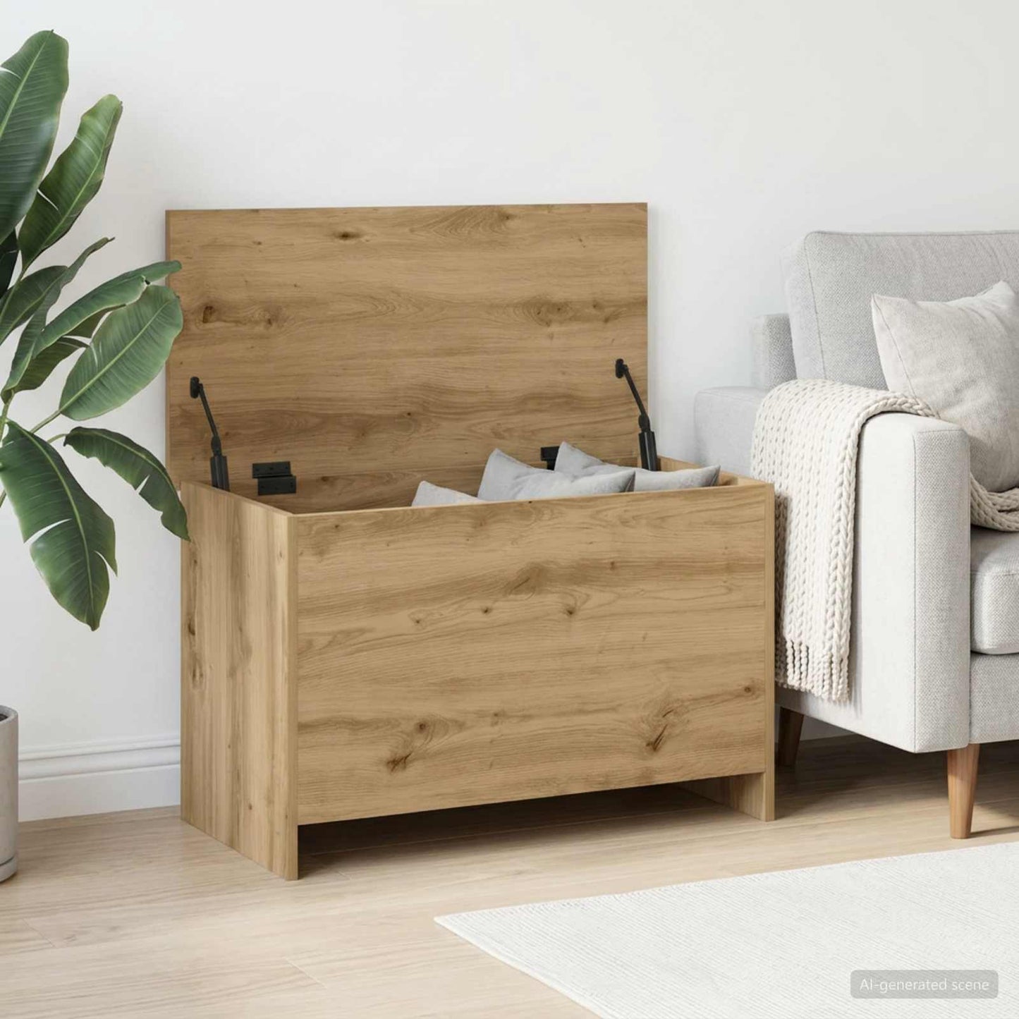 vidaXL Storage Chest Artisan Oak 80 x 40 x 50 cm Engineered Wood