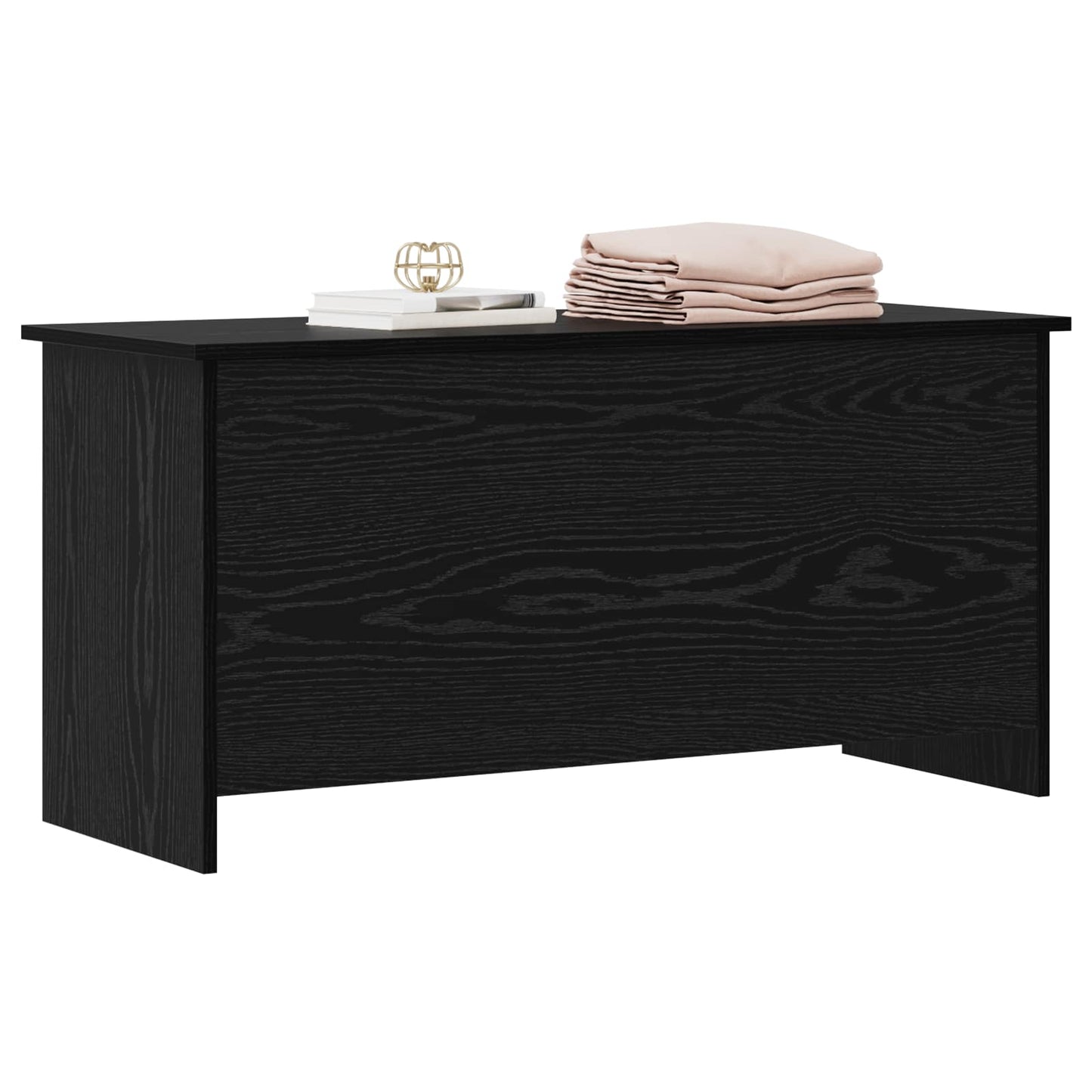 vidaXL Storage Chest Black Oak 100 x 40 x 50 cm Engineered Wood