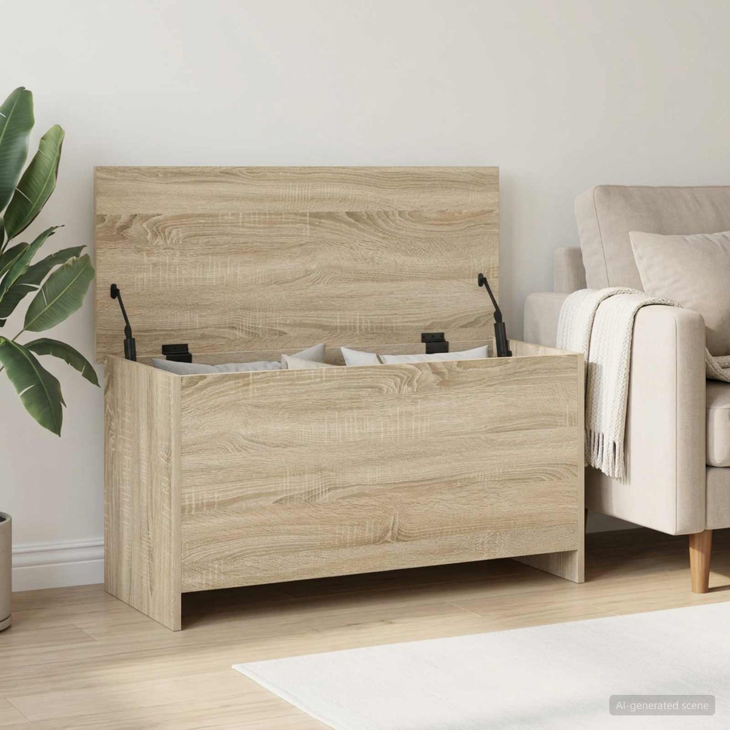 vidaXL Storage Chest Sonoma Oak 100 x 40 x 50 cm Engineered Wood