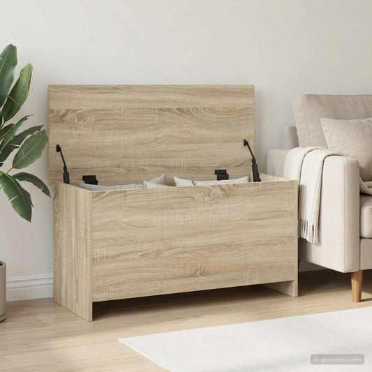 vidaXL Storage Chest Sonoma Oak 100 x 40 x 50 cm Engineered Wood