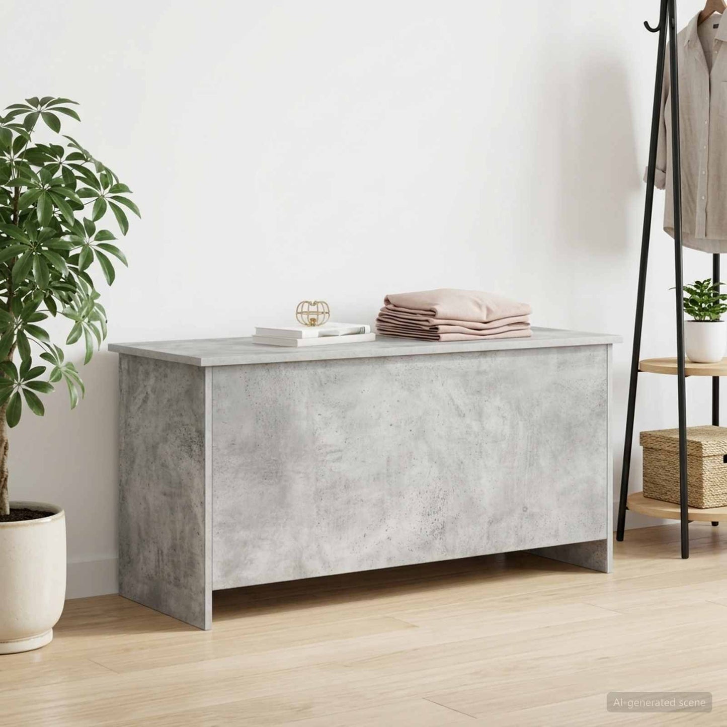 vidaXL Storage Chest Concrete Grey 100 x 40 x 50 cm Engineered Wood