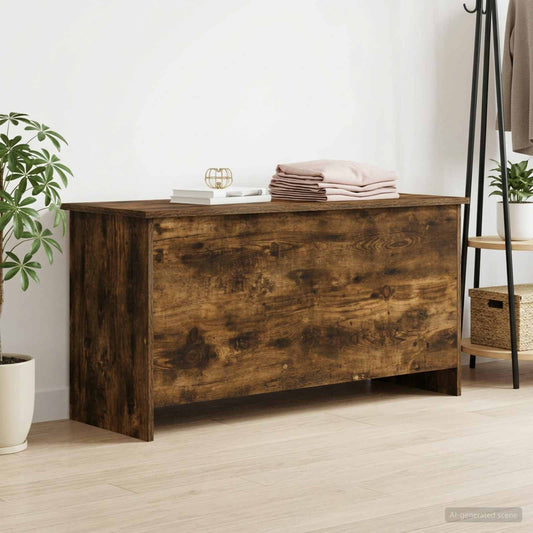 vidaXL Storage Chest Smoked Oak 100 x 40 x 50 cm Engineered Wood