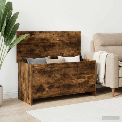 vidaXL Storage Chest Smoked Oak 100 x 40 x 50 cm Engineered Wood