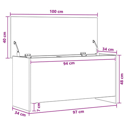 vidaXL Storage Chest Old Wood 100 x 40 x 50 cm Engineered Wood