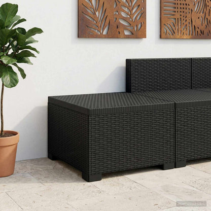 vidaXL 1-Seater Garden Sofa Rattan Look PP Anthracite