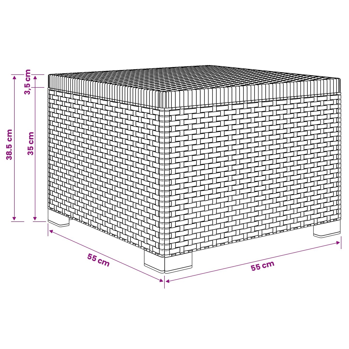 vidaXL 1-Seater Garden Sofa Rattan Look PP White