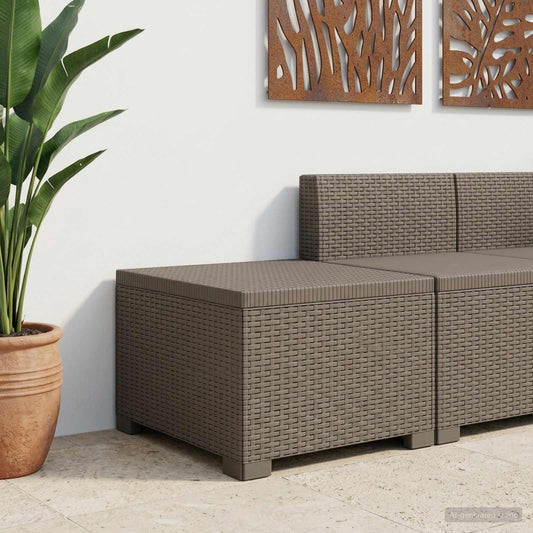 vidaXL 1-Seater Garden Sofa Rattan Look PP Light Grey