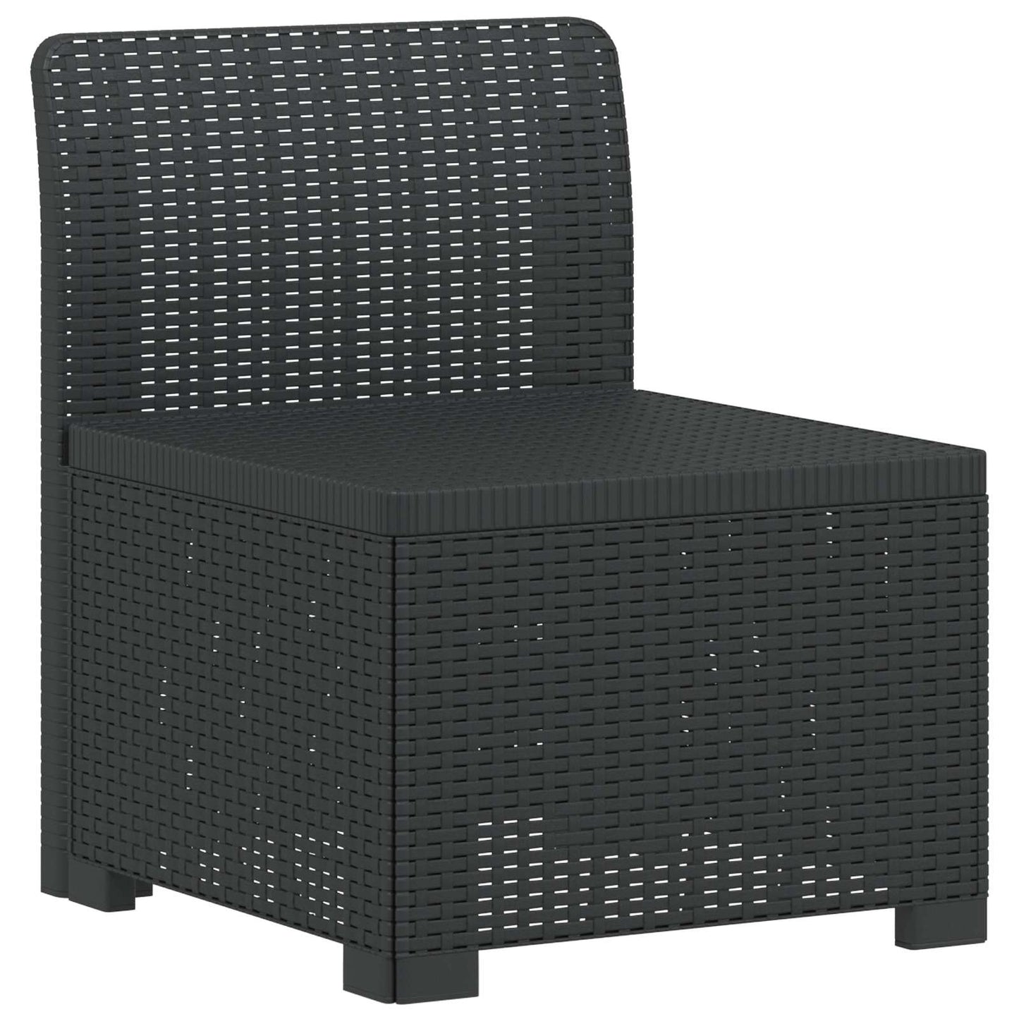 vidaXL 1-Seater Garden Sofa Rattan Look PP Anthracite