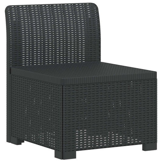 vidaXL 1-Seater Garden Sofa Rattan Look PP Anthracite