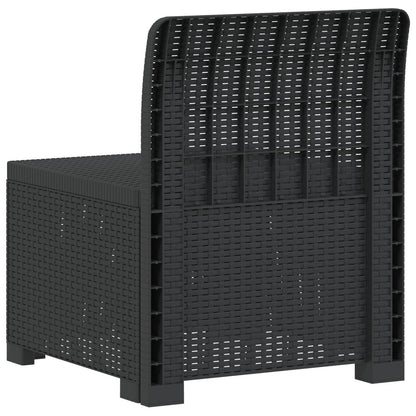 vidaXL 1-Seater Garden Sofa Rattan Look PP Anthracite