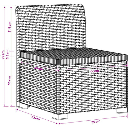 vidaXL 1-Seater Garden Sofa Rattan Look PP Anthracite