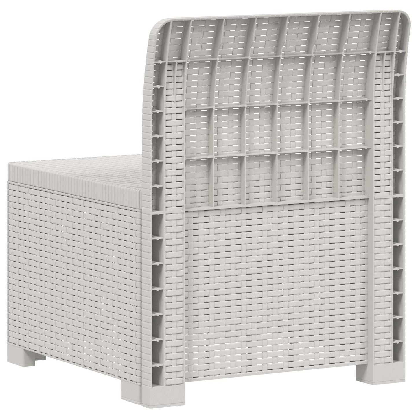 vidaXL 1-Seater Garden Sofa Rattan Look PP White