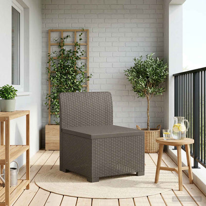 vidaXL 1-Seater Garden Sofa Rattan Look PP Light Grey